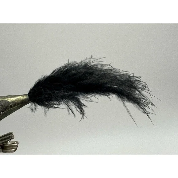 3 Blown Glass Bird Clip On Ornaments Feather Tails Gold & Black Glitter Vintage - Picture 9 of 16